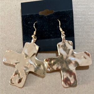 Gold Cross Earrings B8